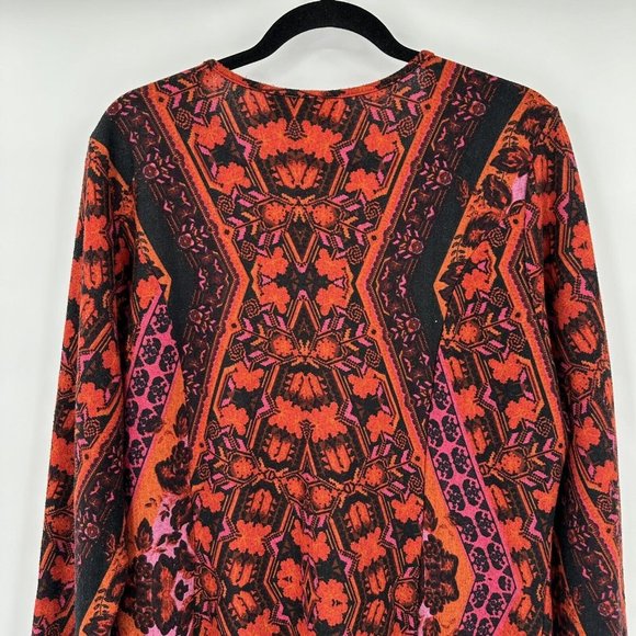 The Pyramid Collection Long Sleeve Floral Aztec Pattern Stretch Dress Sz XL - Picture 7 of 8